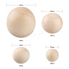 100Pcs 4 Style Natural Wooden Round Ball WOOD-LS0001-39-3