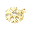 Christmas Brass Pave Clear Cubic Zirconia Charms KK-G548-04G-2