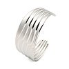 Non-Tarnish 304 Stainless Steel Wavy Open Cuff Bangles for Women BJEW-Q344-02P-1