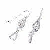 Anti-Tarnish Rhodium Plated 925 Sterling Silver Earring Findings STER-F048-41P-2