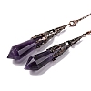 Natural Amethyst Pointed Dowsing Pendulum Big Pendants G-H285-06R-A04-2