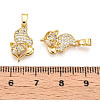 Brass Micro Pave Cubic Zirconia Pendants KK-T070-84G-3