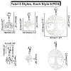 Unicraftale 18Pcs 3 Style 304 Stainless Steel Tree of Life Pendant Decorations HJEW-UN0001-02-5