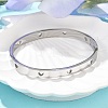 Hollow Heart 304 Stainless Steel Bangles for Women BJEW-Z092-11P-3