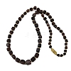 Natural Amber Beaded Necklaces NJEW-L466-02-5