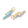Brass Micro Pave Clear Cubic Zirconia Pendants ZIRC-A019-12G-F-2