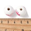 Mother's Day Theme Printed Wood European Beads WOOD-F016-05-3