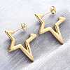 304 Stainless Steel Star Stud Earrings EJEW-B108-17G-1