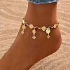 Fashionable Real 18K Gold Plated Brass Rhinestone Tassel Anklets for Women Beach Casual Style AQ8665-1