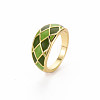 Rack Plating Light Gold Alloy Enamel Wide Band Rings RJEW-Q163-005-RS-3