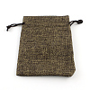 Polyester Imitation Burlap Packing Pouches Drawstring Bags X-ABAG-R005-9x7-05-1