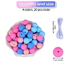 80Pcs 4 Style Round Silicone Focal Beads SIL-SZ0001-22I-2