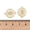 Brass Pave Clear Cubic Zirconia Evil Eye Links Connector Charms KK-B170-14G-3
