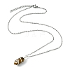 Natural Mixed Gemstone Pointed Faceted Bullet Copper Wire Wrapped Pendant Necklaces NJEW-JN05025-02-5