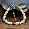 Natural Flower Amazonite Rondelle Beaded Bracelets FS-WGEAC01-04-1