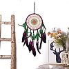 Indian Style Cotton Woven Net/Web with Feather Hanging Decorations PW-WGA89C4-01-2