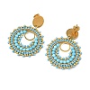 304 Stainless Steel with Glass Seed Beads Stud Earrings EJEW-MZ00761-6