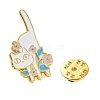 Cartoon Yoga Cat & Flower Enamel Pins JEWB-E030-01G-04-3