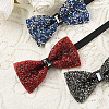 1Pc Polyester with Rhinestone Bow Ties for Bridegroom AJEW-SP0003-32C-5