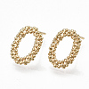 Brass Stud Earrings KK-S348-365-1
