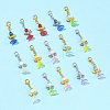 8Pcs Acrylic & Glass Pearl & Alloy Pendant Decorations HJEW-FS00071-4