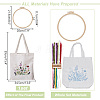 Flower Pattern DIY Canvas Women's Shoulder Bag Making Kits DIY-WH0349-356A-2
