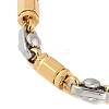 Ion Plating(IP) 304 Stainless Steel Faceted Column Link Bracelets for Men BJEW-B093-01GP-2