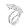 Non-Tarnish 304 Stainless Steel Square Finger Ring for Women RJEW-C086-24-P-1