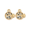 Brass Micro Pave Cubic Zirconia Charms X1-KK-C099-01A-G-1