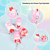 Olycraft 8Pcs 4 Style PVC Plastic Strawberry Ice Cream Cup Pendant Decorations HJEW-OC0001-08-4