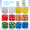 528Pcs 12 Style Electroplate Transparent Glass Beads GLAA-TA0002-31-4
