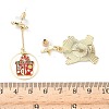 Christmas Alloy Enamel Dangle Stud Earrings LS-EJEW-F399-04B-G-2