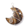 Natural Mixed Stone Copper Wire Wrapped Pendants PALLOY-JF02686-2