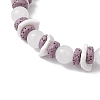 Round Natural White Jade Beads Stretch Bracelets BJEW-JB11818-02-3