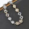 Brass Micro Pave Clear Cubic Zirconia Link Chain Bracelets for Women BJEW-C156-06A-GP-3