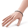 Natural Silver Sheen Obsidian Cube Beaded Stretch Bracelet for Women BJEW-JB08976-03-3