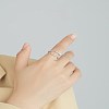 Rhodium Plated 925 Sterling Silver Cuff Rings RJEW-BB67113-4