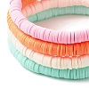 4Pcs 4 Colors Hanamade Polymer Clay Heishi Surfer Stretch Bracelets Set BJEW-JB07716-6