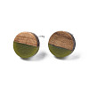 Opaque Resin & Walnut Wood Stud Earrings X-EJEW-N017-008-B08-2