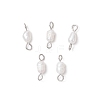 Natural Cultured Freshwater Pearl Potato Links Connector Charms PALLOY-JF04173-01-1