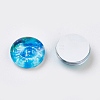 Luminous Constellation Pattern Glass Cabochons X-GGLA-WH0001-02-2