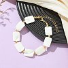 Natural Trochid Shell & Brass Beaded Bracelets for Women BJEW-JB13958-2