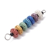 Chakra Natural Lava Rock Dyed Beaded Connector Charms PALLOY-JF02546-04-3