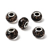 Handmade Lampwork Gold Sand Effect European Large Hole Rondelle Beads LPDL-M013-10-1