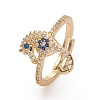 Adjustable Brass Micro Pave Cubic Zirconia Ring RJEW-G105-01G-3
