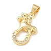 Brass Micro Pave Clear Cubic Zirconia Pendants KK-A303-05B-G-2