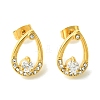 PVD Vacuum Plating 304 Stainless Steel Crystal Rhinestone Stud Earrings EJEW-L284-15G-1