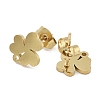 Clover Ion Plating(IP) 304 Stainless Steel Stud Earring Findings STAS-I206-109G-2