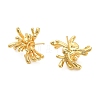 Flower Brass Stud Earring Findings KK-D102-05G-2