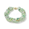 TOHO Japanese Seed & Lampwork Beaded Bracelet with Brass Magnetic Clasps BJEW-MZ00036-02-1